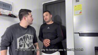 Stepdad and I get naughty with my straight neighbor in secret - watch her big butt get a hard massage!