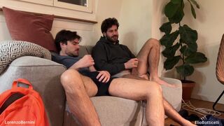 Lorenzo and Elio's steamy threesome: a straight guy gets tricked, a newbie gets a monster cock, and a pretty face gets - 10 image
