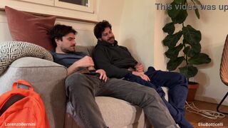 Lorenzo and Elio's steamy threesome: a straight guy gets tricked, a newbie gets a monster cock, and a pretty face gets - 7 image
