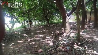 Watch Char Avila, Nobre Dotado & The Hunter's wild bareback interracial park blowjob fetish fun! - 2 image