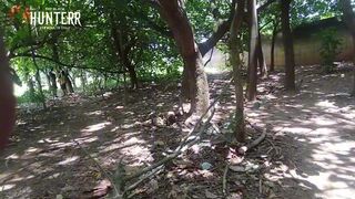 Watch Char Avila, Nobre Dotado & The Hunter's wild bareback interracial park blowjob fetish fun! - 3 image