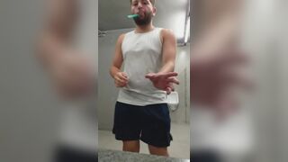 I almost got caught sniffing my way through the gym, but the guys almost caught me!