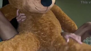 Watch Asafe Santtos take a massive black cock bareback in her teddy bear until he milked her up - 8 image