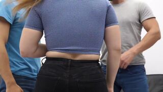 Watch Blonde Slut Get Humiliated by Two Big Dicks in DP Threesome with Curvy Body Goddesses - 2 image