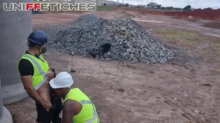 TheBlack Hunter & Dropboy Floripa get wild in bear-on-Construction- site fetish session with bear, amateur, and ass play - 1 image