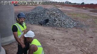 TheBlack Hunter & Dropboy Floripa get wild in bear-on-Construction- site fetish session with bear, amateur, and ass play - 10 image