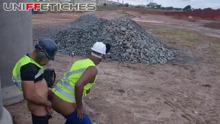 TheBlack Hunter & Dropboy Floripa get wild in bear-on-Construction- site fetish session with bear, amateur, and ass play - 13 image