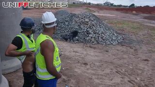 TheBlack Hunter & Dropboy Floripa get wild in bear-on-Construction- site fetish session with bear, amateur, and ass play - 3 image