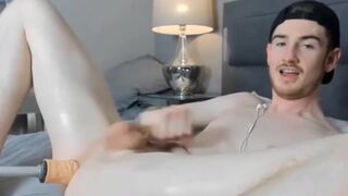 Pale amateur twink gets his ass shaved & has a solo anal orgasm on webcam - 10 image