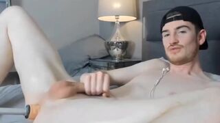 Pale amateur twink gets his ass shaved & has a solo anal orgasm on webcam - 14 image