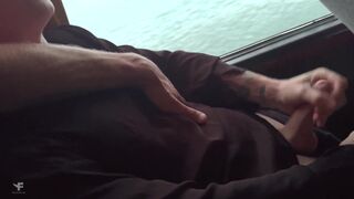 Falcon Al and Kit Belove share a steamy bus ride & get aroused by sucking and eating their own cum - 14 image