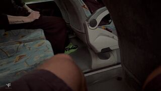 Falcon Al and Kit Belove share a steamy bus ride & get aroused by sucking and eating their own cum - 2 image