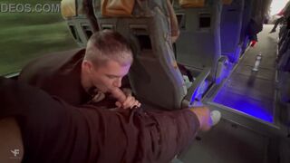 Falcon Al and Kit Belove share a steamy bus ride & get aroused by sucking and eating their own cum - 9 image