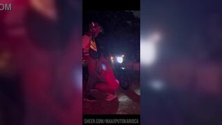 Mature Ninfa Arlequina takes on a different kind of cumshot: riding a courier with a twist! - 8 image