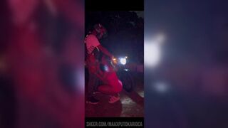 Mature Ninfa Arlequina takes on a different kind of cumshot: riding a courier with a twist!