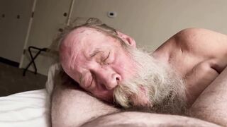 Tyler Preston and Fuzzybeardboy deepthroat and face fuck hairy cub's massive rod in POV - 2 image