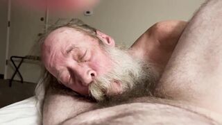 Tyler Preston and Fuzzybeardboy deepthroat and face fuck hairy cub's massive rod in POV - 7 image