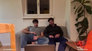 Elio & Lorenzo's first time with a straight guy's help: rough sex, dildos, and a fat dick! - 1 image