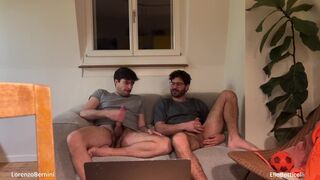 Elio & Lorenzo's first time with a straight guy's help: rough sex, dildos, and a fat dick! - 15 image