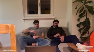 Elio & Lorenzo's first time with a straight guy's help: rough sex, dildos, and a fat dick!