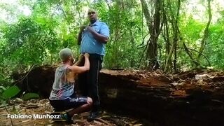 Watch The Hunter's black friend get pounded by the park bus driver in the woods - 6 image