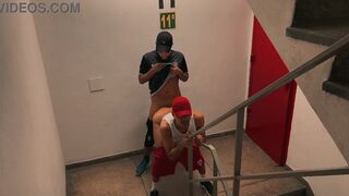 Duartte sagaz and Simon Sagaz get intense anal and deep dp action on stairs - 10 image
