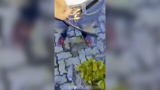 Sissy Simran's big ass gets wet & wild with a steamy handjob and golden shower - 1 image