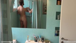 Watch Lorenzo and Elio get hot and steamy in the shower with a hung bisexual dude - 5 image