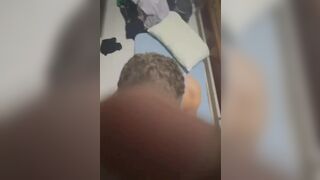 Watch Blackjesus & Marcoswillian7 humiliate straight dude from the street while filming him cum all over their faces - 15 image