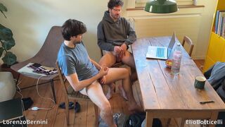 Watch Elio & Lorenzo's first rough anal with a muscular guy with a monster cock!