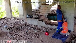 Watch TheBlackHunterr & Barry Halby get it on while our coworker watches in uniform! - 9 image