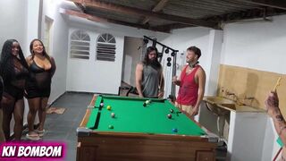 Gabi Vargas & her boyfriend's dad get down and dirty in a wild bisexual orgy