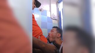 Luccas Melo & Junior Delao take a hard anal pounding in the construction site bathroom