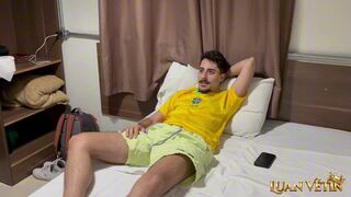 Ian Surfista and Luan Vetin watch Brazil vs. Haiti with their bisexual friend in public - 1 image