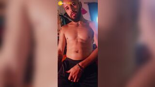 Watch Barry Halby's muscular body jerk off to a long, hard BBC on cam - 1 image