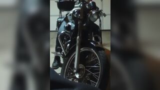 C Mike Hawk's solo motorcycle ride ends in a cum explosion!