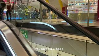 Watch these hot babes take on a massive dick in a wild public mall, taking massive facial cumshots and huge loads - 1 image