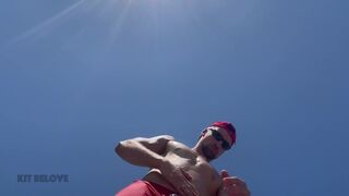 Falcon Al & Kit Belove take turns getting their tight asses pounded on a public beach