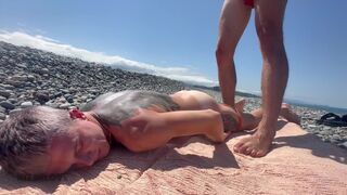 Falcon Al & Kit Belove take turns getting their tight asses pounded on a public beach - 8 image