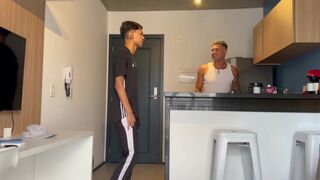 Jair Allves takes a raw anal pounding from gym buddy's massive cock