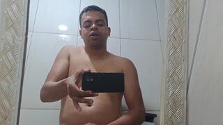 Danielbrasil98 jerks off to orgasm in bathroom with no mercy - 14 image