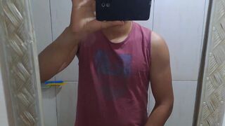 Danielbrasil98 jerks off to orgasm in bathroom with no mercy - 4 image