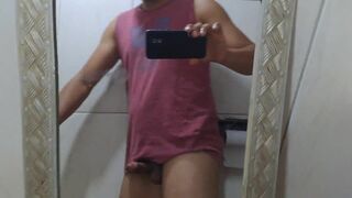 Danielbrasil98 jerks off to orgasm in bathroom with no mercy - 7 image