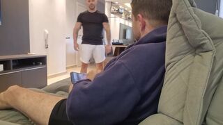 Watch Sub Sc & Victor Blaze tease Amigo Gay's tight ass with their massive dicks while showing off their hot bodies in hot heels - 1 image
