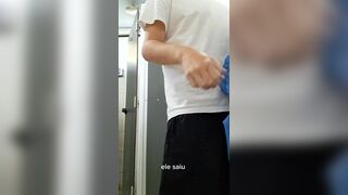 MarcosWillian7 caught in the act, punished with foot job & mouthful in bathroom - 13 image
