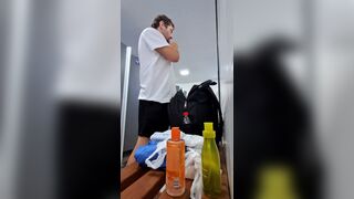 MarcosWillian7 caught in the act, punished with foot job & mouthful in bathroom - 5 image