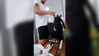 MarcosWillian7 caught in the act, punished with foot job & mouthful in bathroom - 8 image