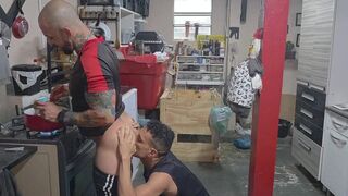Kadu Soares savors the bricklayer's hard cock deep in her tight ass while cooking in the kitchen - 2 image