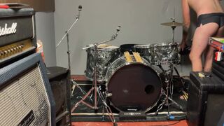 Watch punk musician try to beat writer's block with a massive nut - hot amateur action!