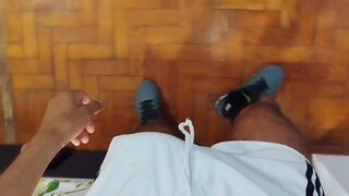 Hot babe with brown eyes rides a black guy's bike while getting licked by her tattooed daddy